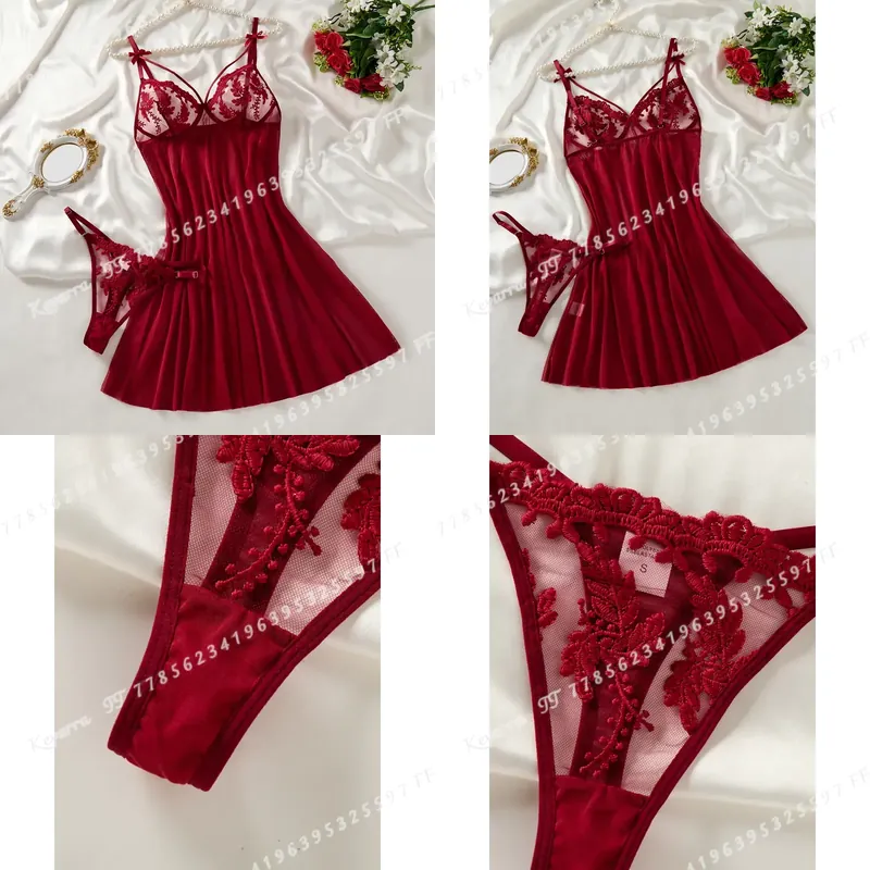 Wine & Beer Emporium - Chemise de nuit semi-transparente pour femme,