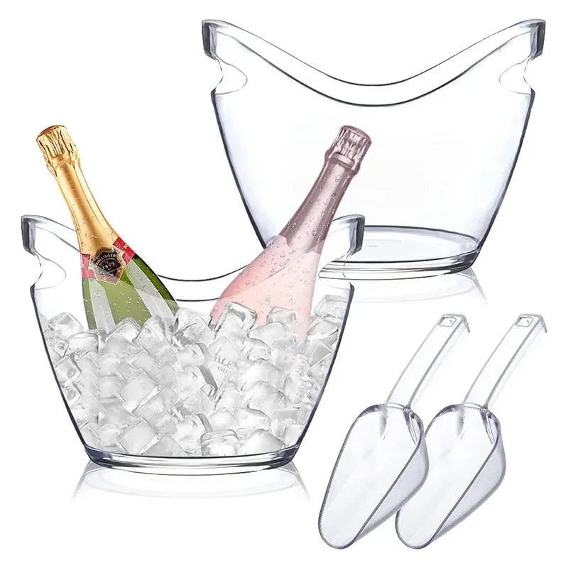 Wine Beer Refrigerator - Seau à glace transparent de 4l,