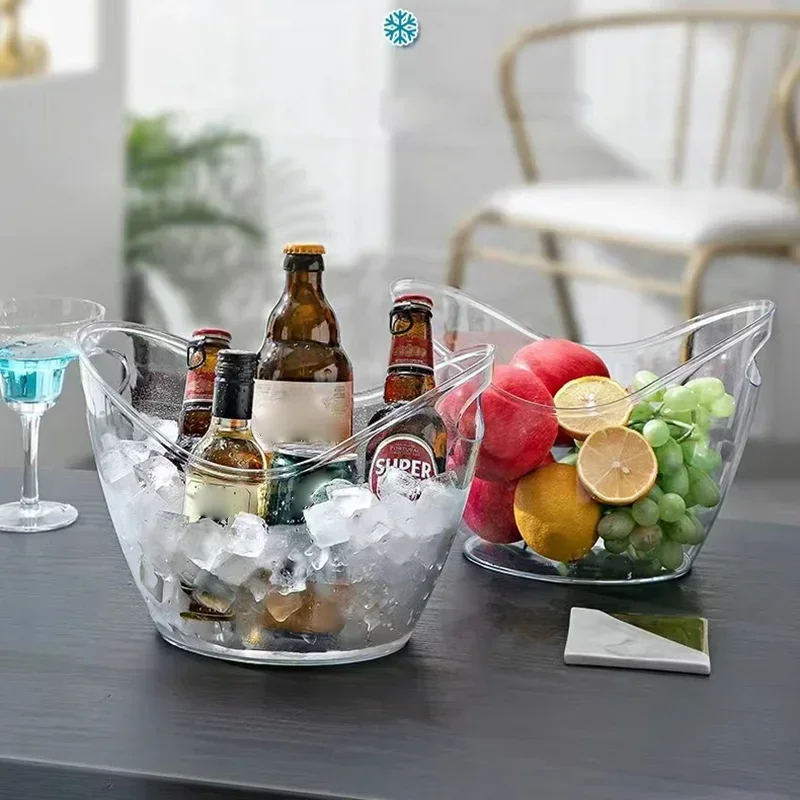 Wine Beer Refrigerator - Seau à glace transparent 4/8L, seau