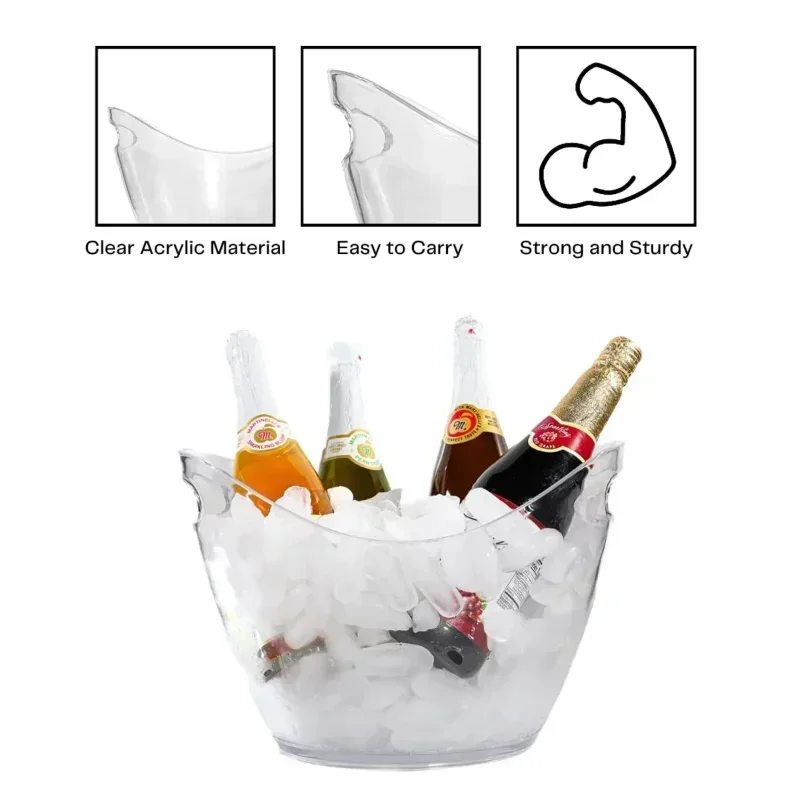 Seau à glace transparent 4/8L, - Wine Beer Refrigerator avis et prix